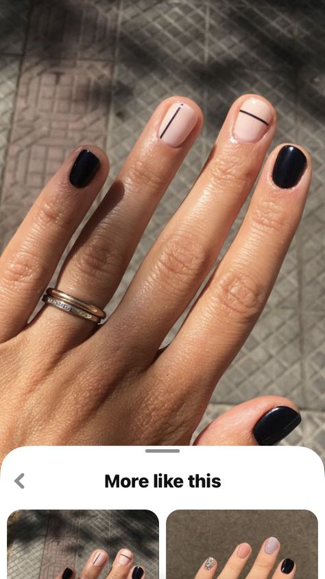 2023 Popular Nail Colors, Business Nail Ideas, Gell Nails Plain, Moderate Nail Art, Minimal Nail Design, Monochromatic Nail Designs, Semi Nails, Minimal Nail, Minimal Nails Design