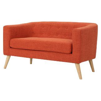 Living Room Furniture : Target Mid Century Loveseat, Mid Century Modern Loveseat, Small Loveseat, Contemporary Loveseat, Love Seats, Muted Orange, Modern Loveseat, Mid Century Modern Fabric, Christopher Knight