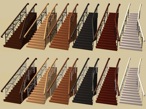 Mod The Sims - Vitasims Victorian Library Staircase Recolours Sims 4 Victorian House, Library Staircase, Victorian Ballroom, Library Stairs, Victorian Stairs, Victorian Library, Sims 4 Hair Male, Victorian Door, The Sims 4 Packs