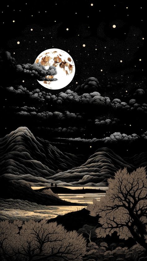 Moon In The Night Sky, Pics Of People, Japanese Pop Art, Dreamy Artwork, Cocoppa Wallpaper, Wallpaper Collage, Hipster Wallpaper, Abstract Art Wallpaper, Dark Phone Wallpapers