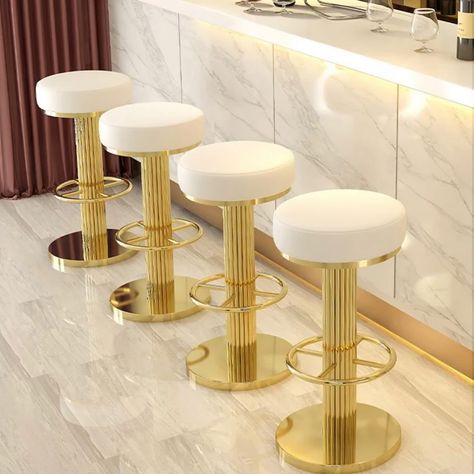 Gatsby Bar chair collection. Great for commercial or residential use. Elegant Bar Stools, Gold Bar Stools, Luxury Bar Stools, High Bar Stools, Kursi Bar, Minimalist Bar, Gold Chair, Luxury Bar, Bar Stool Chairs