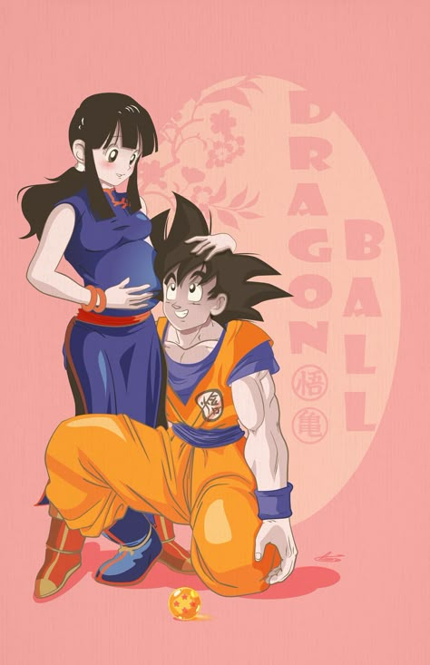 Dragon Ball Z Gender Reveal Ideas, Dragon Ball Baby Shower Ideas, Dragon Ball Z Baby Shower Theme, Dragon Ball Bebe, Goku Family, Dragon Baby Shower, Goku And Chichi, Pastel Baby Shower, Baby Luna