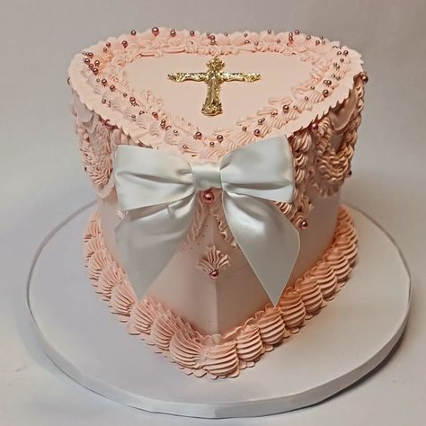 My beautiful and amazing granddaughter celebrated her holly confirmation this weekend. I'm one proud Nana over here! She asked for this lovely pink heart cake #family #cakelove #cakesofinstagram #celebrationcakes #heartcake #shoplocal #hometownstcatharines #partycakes #scratchbaking Confirmation Cakes Catholic, Pink Heart Cake, Christian Cakes, Confirmation Ideas, Confirmation Cake, Cross Cake, Confirmation Party, Cross Cakes, First Communion Cakes