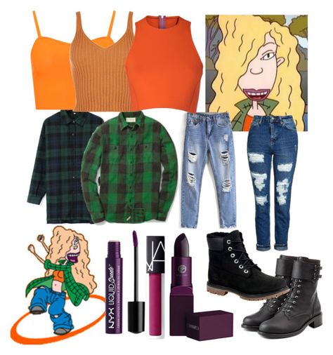 "Debbie Thornberry" by amywillson on Polyvore featuring Nickelodeon, WithChic, Topshop, WearAll, Sydney-Davies, Philosophy di Lorenzo Serafini, Timberland, NARS Cosmetics, Lipstick Queen and NYX Nickelodeon Costume Ideas, Nickelodeon Characters Costumes, Debbie Thornberry Costume, Debbie Thornberry, Nickelodeon Costumes, Wild Thornberrys, Character Halloween Costumes, 90s Theme Party, Metal Slug