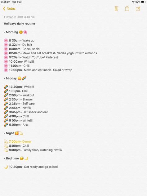 Holiday Daily Routine, Holiday Morning Routine, Weekend Routines, Routine Board, Holiday Routine, Aesthetic Productive, Productive Routine, Good Apps For Iphone, Beauty Routine Schedule