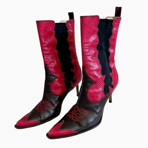 Heeled Cowboy Boots, 2024 Fashion, 21st Birthday, Red And Black, Cowboy Boots, Christian Dior, So Cute, Cowboy, Dior