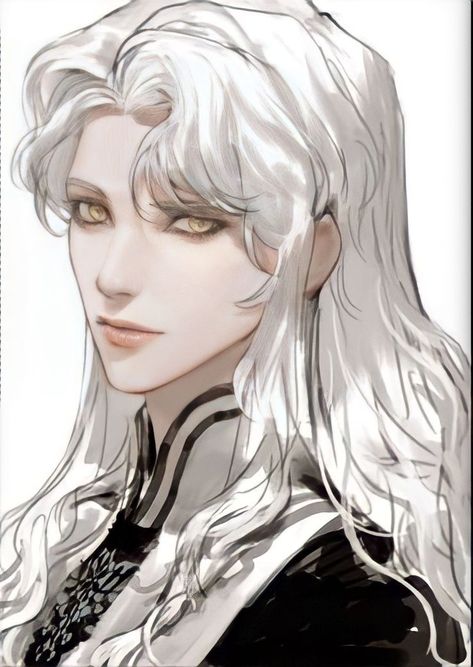 Long Hairstyles Anime, Male Long Hairstyles, Silver Hair Men, Blonde Hair Characters, White Hair Men, White Hair Anime Guy, Hairstyles Anime, Long Silver Hair, Men Blonde Hair