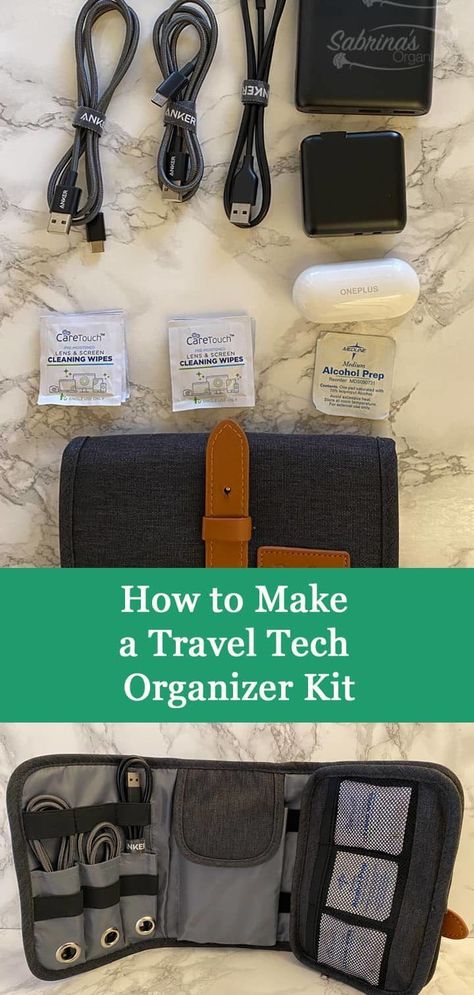 How to Make a Travel Tech Organizer Kit with Android cables Tech Bag Organizer Diy, Electronics Organizer Diy, Diy Cord Organizer Travel, Tech Travel Organizer, Travel Cord Organizer Diy, Travel Electronics Organizer, Travel Storage Ideas, Diy Travel Organizer, Diy Travel Kits