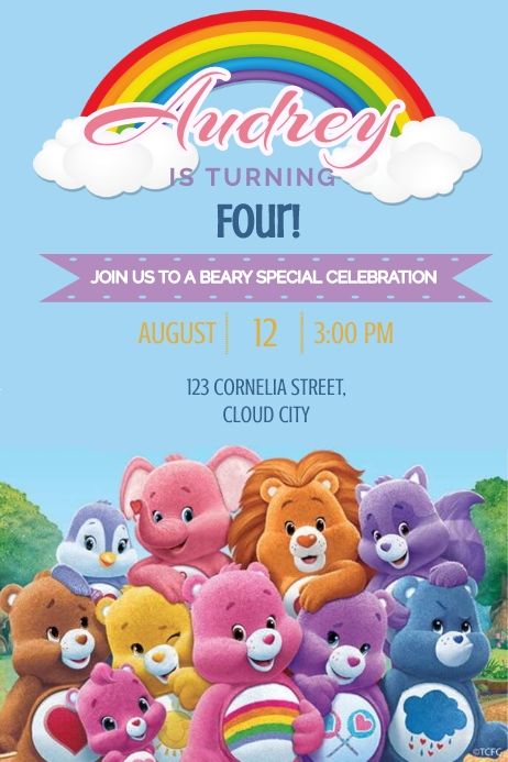 Carebears Birthday Carebear Birthday Party, Carebear Birthday Party Ideas, Bears Birthday Party, Care Bears Birthday, Care Bears Birthday Party, Care Bear Birthday, Cloud City, Bear Birthday, Care Bear