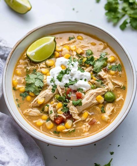 Corn Chicken Chili, Mexican Street Corn Chicken, Street Corn Chicken, Corn Chili, White Chicken Chili Recipe, Corn Chicken, White Chili, White Chili Chicken Recipe, Iron Chef