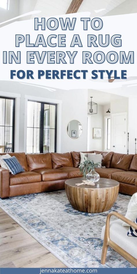 Area Rugs With Sectional Couch, Front Room Rugs, Rug Placement In Living Room Sectional L Shaped, Rug Placement With Sectional Couch, Rug Under Couch Placement Living Room, Living Room Rug Placement Sectional, Sectional Area Rug Placement, Area Rugs In Living Room With Sectional, 7x10 Rug Living Rooms