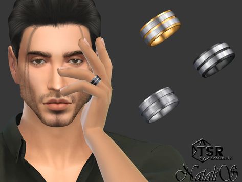 The Sims Resource - Mens satin channel faceted ring Sims4 Cc Rings, Mesh Tool, Rings Men, Faceted Ring, Sims4 Cc, Colored Gems, Diamond Star, Zodiac Necklaces, Star Ring