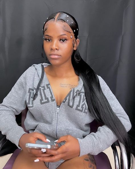 Frontal Ponytail, Curly Braided Hairstyles, Hair Acessories, Sleek Ponytail Hairstyles, Frontal Wig Hairstyles, Black Ponytail Hairstyles, Birthday Hairstyles, Frontal Hairstyles, Hair Laid