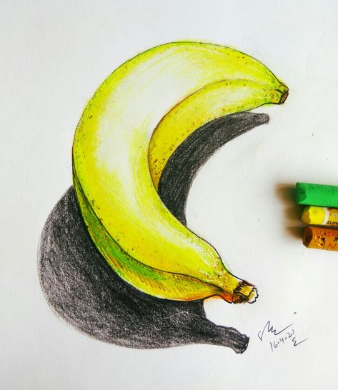 By santosh kumar Pastel For Beginners, Pencil Colour Painting, Bird Silhouette Art, Elementary Drawing, Fruit Art Drawings, Beginners Art, Abstract Pencil Drawings, Arte Aesthetic, Color Pencil Sketch