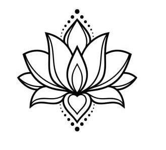 Lotus Doodle Simple, Hindu Flower Tattoo, Lotus Flower Outline Drawing, Lotus Stencil Templates, Lotus Line Art Tattoo, Lotus Outline Drawing, Lotus Flower Tattoo Outline, Lotos Flowers Drawing, Lotus Flower Tattoo Women