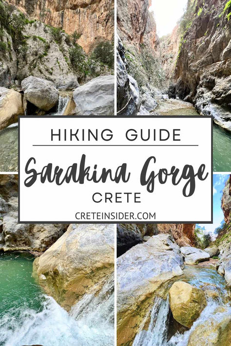 Complete guide by a local blogger to hike the Gorge of Sarakina in Lasithi, Crete Hike From Fira To Oia, Crete Samaria Gorge, Richtis Gorge Crete, Hersonissos Crete Things To Do, Crete Hersonissos, The Gorge, Wild Beauty, Hiking Guide, Crete Greece