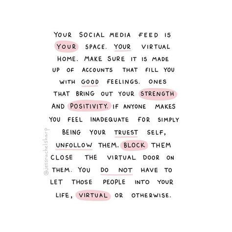 Social Media Detox Quotes, Media Quotes, Feeling Inadequate, Positive Mental Health, Inspirational Quotes For Women, Double Tap, Social Media Quotes, Happy Quotes, Quotes To Live By