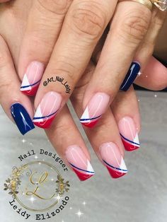 Corporate Christmas Party, Patriotic Nails Design, Flag Nails, Paris Nails, Patriotic Nails, Usa Nails, Opi Nail Colors, Stylish Nails Designs, Best Nail Art Designs