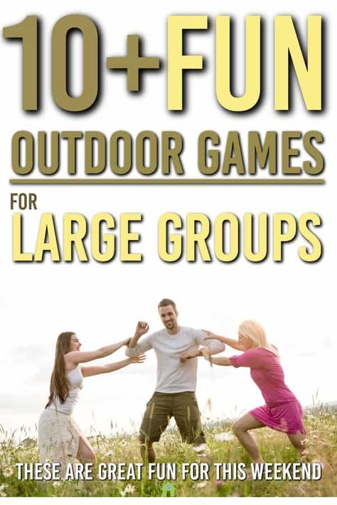 Large Group Games For Teens, Group Games For Teenagers, Games For Big Groups, Outdoor Games To Play, Games For Large Groups, Games To Play Outside, Outdoor Games Adults, Field Day Games, Large Group Games