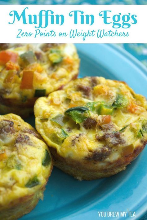 Muffin Tin Eggs, Weight Watchers Muffins, Eggs In Muffin Tin, Egg Benedict, Weight Watchers Recipes Desserts, Weight Watchers Smart Points, Weight Watchers Free, Weight Watchers Breakfast, Weight Watcher Dinners