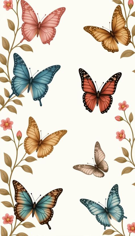 Whimsical Butterfly Pattern Art - Free Printable Pattern Printable Butterfly, Whimsical Butterfly, Butterfly Art Print, Butterfly Template, Butterfly Printable, Pattern Printable, Art Idea, Crafts Decor, Pattern Vector