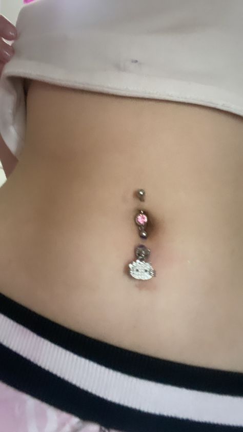 Hello kitty belly button piercing 3 Belly Button Piercing, Belly Button Piercing Hello Kitty, Hello Kitty Belly Piercing, Double Belly Button Piercing, Belly Piercings, Bellybutton Piercings, Belly Piercing, Belly Button Piercing, School Inspiration