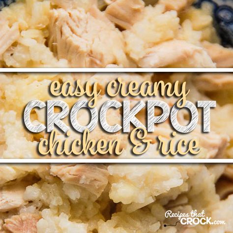 If you need an easy dinner idea, I have you covered! This Easy Creamy Crock Pot Chicken and Rice is so easy and delicious! Everyone will love it! Creamy Crock Pot Chicken, Crock Pot Chicken And Rice, Crockpot Chicken And Rice, Chicken And Rice Crockpot, Creamy Crockpot Chicken, Creamy Chicken And Rice, Crock Pot Food, Chicken Rice Casserole, Easy Crockpot Chicken