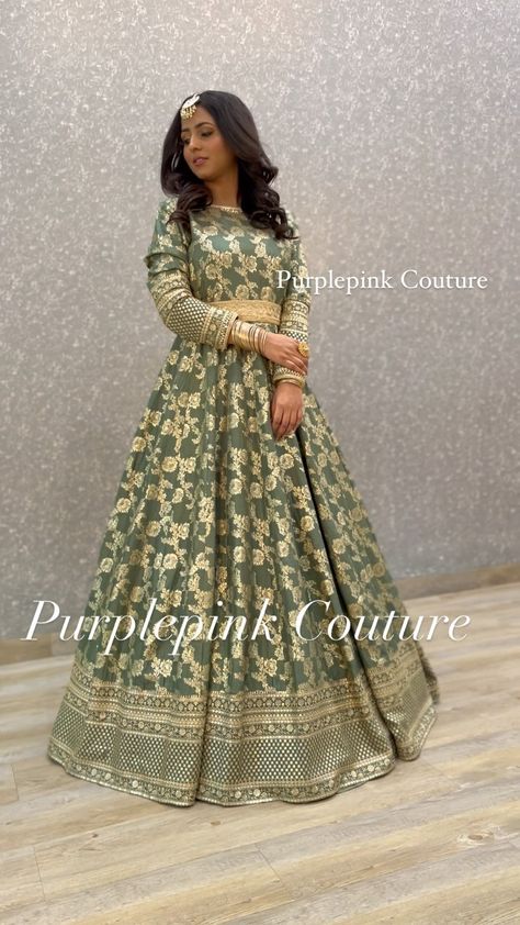 purplepinkcouture on Instagram: ANARA !! Outfit details : Floor length anarkali : silk base banarsi weaving with heavy zari and sequins border Dupatta : net base with… Heavy Gowns Indian Wedding Dresses, Banarsi Saree Gown Design, Banarsi Lehanga Designs, Anarkali Border Designs, Banarsi Lehenga Design, Banaras Anarkali Dresses, Banarsi Dress Designs Pakistani, Border Saree Dress Pattern, Heavy Traditional Indian Dresses