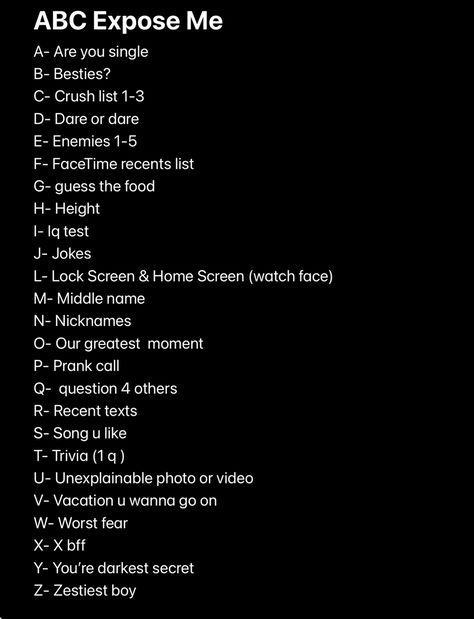 Fun game for 10-13 yr Games To Do On Facetime, What To Do In Facetime, Fun Games To Play Over Facetime, Fun Games To Play With Bestie, Abc Expose Me Game, Games To Play On Call With Friends, All Nighter Ideas On Facetime, Abcs Expose You Game, Things To Do On Facetime With Bestie