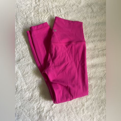 - Size 6 25’ - Brand New Condition! Took The Tags Off And Just Never Really Ended Up Wearing Them - I Believe The Colour Is Sonic Pink! - No Pilling At All - No Other Flaws (Snags, Stains, Rips, Etc.) - Double Lined Align Leggings, Lululemon Align Leggings, Lululemon Align, The Colour, Colorful Leggings, Sonic, Pant Jumpsuit, Lululemon Athletica, Pants For Women