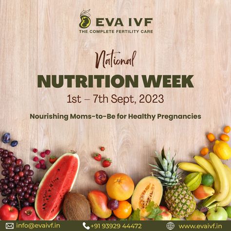 Embrace the natural wealth of nutrition with us. National Nutrition Week, 1st - 7th September. Let's embark on a journey of health together. Contact for more info: 93929 44472 | 93929 44481 #evaivf #ivf #infertility #NationalNutritionWeek2023 #HealthyLiving2023 #NutritionWeekSept #NutritionAwareness2023 #WellnessWeekSept2023 #EatRightSept2023 #HealthyDiet2023 #NutritionFirst2023 #NutritionCelebration2023 #EatingHealthy2023 #NutritionWeekGoals #1stTo7thSeptNutrition National Nutrition Week, Pregnancy Info, Healthy Pregnancy, The Natural, Fertility, Nutrition, Health, Quick Saves