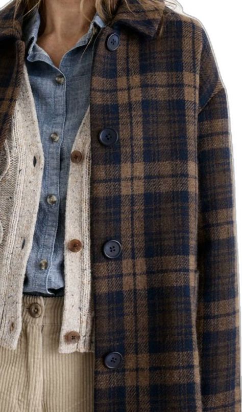 Plaid Jacket Outfit, Checked Coat, Seasalt Cornwall, Handmade Wardrobe, A Jacket, Wardrobe Inspiration, Coat Outfits, 가을 패션, Fall Style