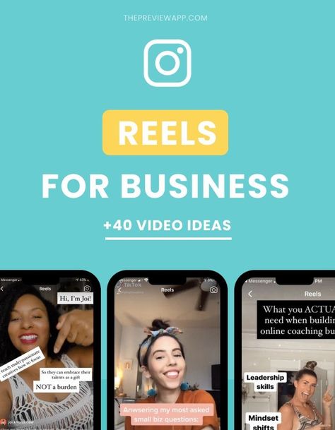 Simple, catchy, creative. Here are my favorite Instagram Reel ideas for businesses - whether you sell products or services. These Instagram Reels video ideas are fast to create. I’ve also added some of the most popular Instagram Reels Music business owners use so you can join popular Instagram Reels video trends. Enjoy! #instagramtips #instagrammarketing #instagramstrategy #instagramreels #socialmediatips Reel Ideas For Business, Reels For Business, Instagram Reel Ideas, More Instagram Followers, Themes Ideas, Reel Ideas, Grow Instagram, Instagram Marketing Strategy, Product Based Business