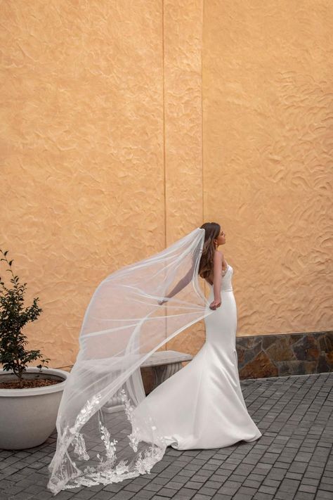 Madi Lane Bridal - HARPER VEIL Madi Lane Bridal, Madi Lane, Wedding Dress Low Back, Dress Low Back, Cathedral Veil, Bridal Hair And Makeup, Lace Bodice, Bridal Veil, Lace Wedding Dress