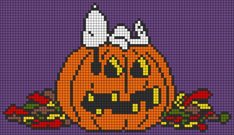 Snoopy Alpha Pattern, Tapestry Ideas, Pumpkin Cross Stitch, Weekend Crafts, Pixel Crochet, Crochet Humor, Halloween Cross Stitches, Tapestry Crochet Patterns, Disney Cross Stitch