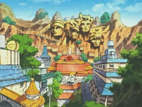 Hidden Leaf Village Aesthetic, Hidden Leaf Village Wallpaper Aesthetic, Hidden Leaf Village Wallpaper, Hidden Leaf Village Tattoo, Leaf Village Wallpaper, Naruto Landscape, Naruto Village, Naruto Shifting, Naruto Background