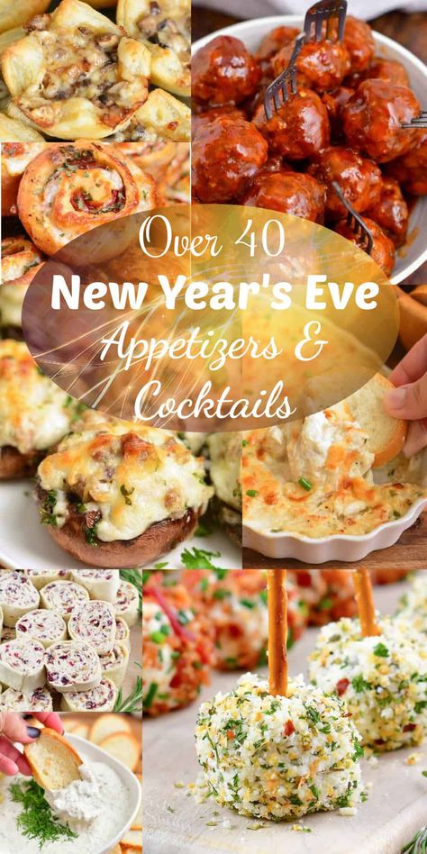 New Year's Eve Appetizer - Collection of Appetizers and Cocktails for NYE Best Nye Appetizers, Appetizer For New Years Eve, Easy Appetizers For New Years Eve Party, New Year Finger Food Ideas, New Year’s Party Appetizers, New Years Eve Party Food Appetizers, Appetizer For New Years Eve Party, Nye Appetizers New Years Eve, Easy New Years Appetizers