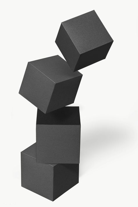 3D dark gray paper craft cubic design element | free image by rawpixel.com / nunny 3d Blocks Design, Paper Cube Design, 3d Shapes Art, Cubic Art, Block Sculpture, Cube Image, Sculpture Architecture, Paper Cube, Photography Backdrops Diy