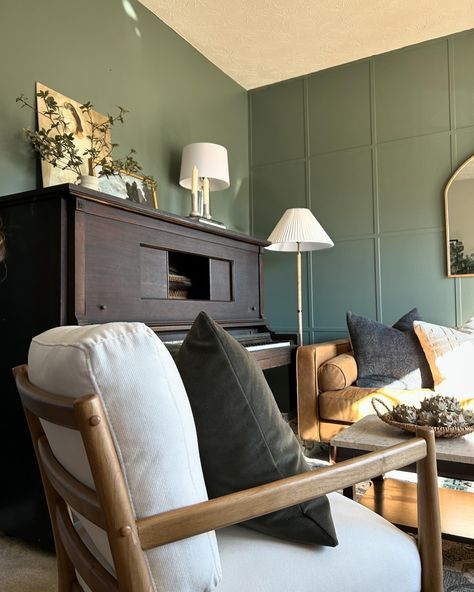 Who remembers this project from last year? When I saw the feature wall this client had already diyed, I knew some green paint would take it to the next level. The color is @magnolia Luxe. Design and styling: @collected.design Shop my home including these finds on my LTK (link in profile) and be sure to follow along @collected.design for more easy and affordable design tips, shopping, diy, and behind the scenes of client projects. interior design | home takes time | painting | vintage | th... Cottage Home Aesthetic, Luxe Design, Time Painting, Painting Vintage, Green Paint, Design Tips, Feature Wall, Design Home, My Home