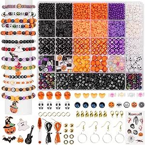 Halloween Friendship Bracelet, Crafts For Gifts, Special Tattoo, Beaded Halloween, Friendship Bracelet Kit, Cross Beads, Halloween Bracelet, Bracelet Kit, Halloween Beads