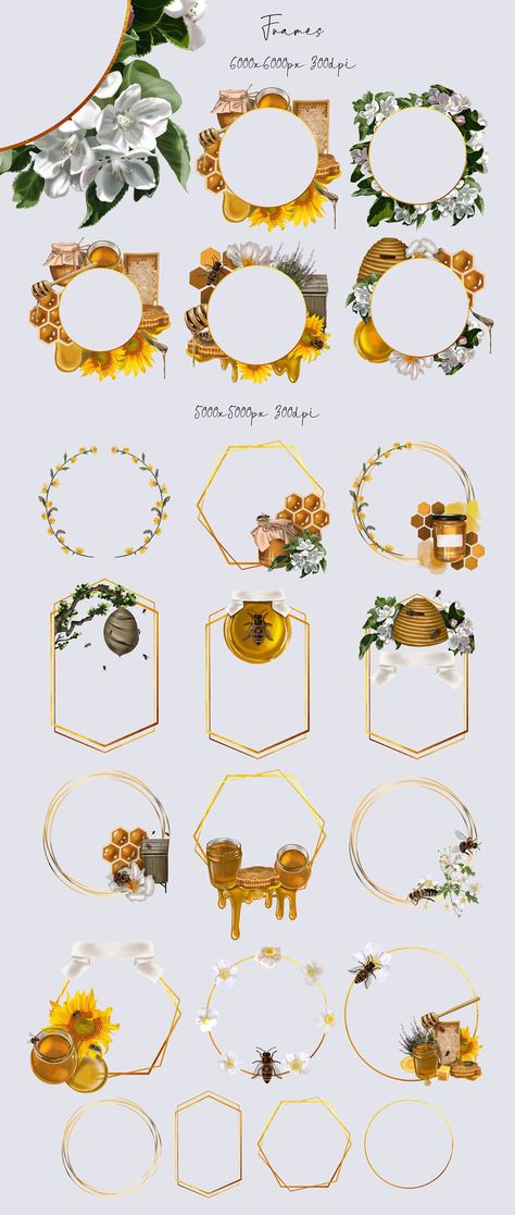 Honey Etiquette Design, Honey Etiquette, Honey Bee Logo Design, Honey Branding Design, Honey Bee Background, Honey Jar Design, Honey Logo Design, Watercolor Breakfast, Honey Clipart