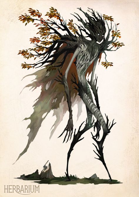 Monster Plants Art, Parasite Monster Concept Art, Tree Monster Concept Art, Fae Creatures Art, Eldritch Creature Design, Monster Creature Art, Dark Faerie Art, Cool Monster Design, Plant Monster Concept Art