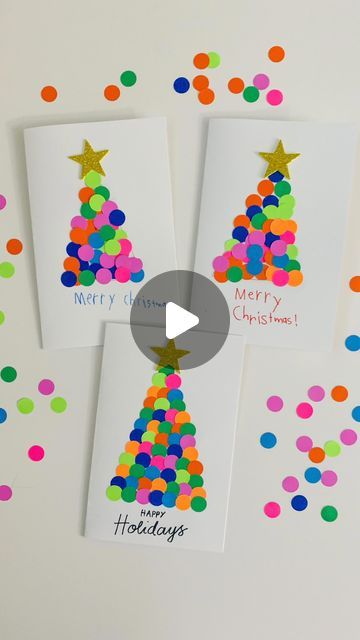 13K likes, 128 comments - twotolove_bairantwins on December 14, 2022: "🎄Homemade Christmas Card 💌 Here’s a simple Christmas card idea your little ones can make for their teachers, friends, grandparents or other special people in their life. All you need is some cardstock, circle craft punch (got ours from @michaelsstores), pencil, glue, and marker. The twins loved using the craft punch and made lots of circles.😆❤️ 📮Do you love crafting homemade cards? #christmascraftsforkids #christmas Simple Christmas Cards For Kids, School Christmas Cards, Christmas Tiles, Christmas Cards Handmade Kids, A Simple Christmas, Diy Holiday Cards, Circle Crafts, Christmas Cards Kids, Simple Christmas Cards