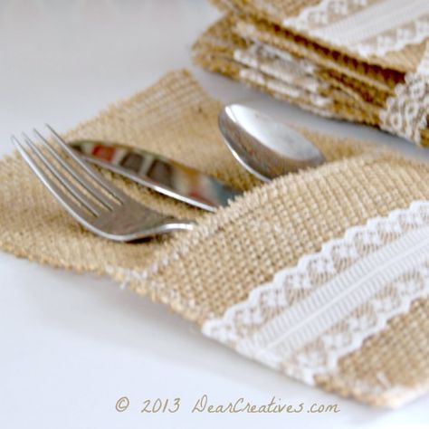 Burlap Utensil Holder Jute Plate Holders, Table Runner And Placemats Burlap, Burlap Cutlery Holder Diy, Diy Burlap Placemats No Sew, Black Burlap Placemat, Diy Utensil Holder, Utensils Holder Diy, Diy Utensils, Burlap Projects