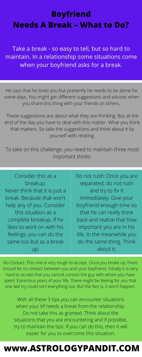 Boyfriend Needs A Break – What to Do?  No Problem. Take a break - so easy to tell, but so hard to maintain. In a relationship, some situations come when your boyfriend asks for a break. He says that he loves you but presently he needs to be alone for some days. You might get different suggestions and advice when you share this thing with your friends or others. These suggestions are about what they are thinking about. But at the end of the day, you have to deal with this matter. What you th Deep Conversation Topics, Deep Questions To Ask, Relationship Compatibility, Take You For Granted, Conversation Topics, Relationship Lessons, Psychic Reader, Physical Intimacy, Love Compatibility