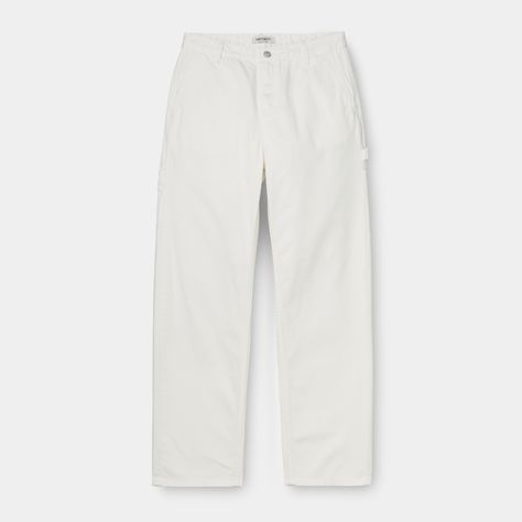 Painters Pants, Slim Chinos, Dream Outfits, Sweatpants Shorts, Chino Trousers, Carhartt Wip, Pants Straight, White Denim, Denim Fabric