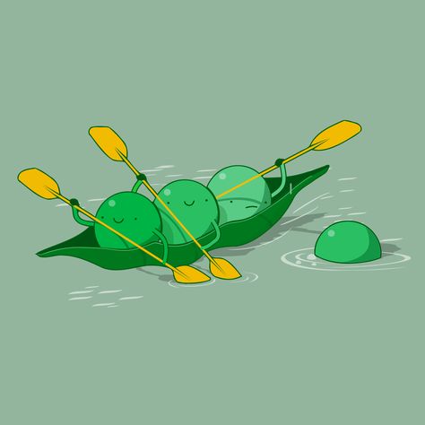 Swimming Illustration, Seed Illustration, Give Peas A Chance, Illustrator Drawing, Cute Fruit, Drawing Artist, Behance Project, Character Design Animation, Plant Illustration