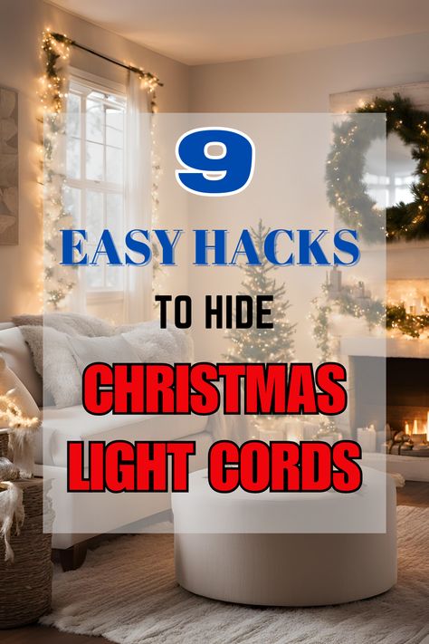 Christmas lights set up with hidden extension cords using stylish DIY cord covers for a neat and festive look. Hiding Christmas Light Cords Ideas, Hide Extension Cords, Clean Clutter, Outdoor Extension, Outdoor Extension Cord, Christmas Lights Outside, Hide Cords, Hanging Christmas Lights, Easy Hacks