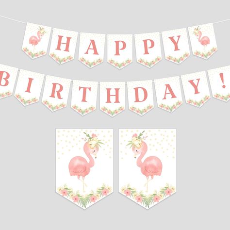 Flamingo Happy Birthday Banner, Flamingo Birthday bunting banner, Girl Birthday Decoration, Instant Download, Editable/Printable template Flamingo Happy Birthday, Flamingo Themed Party, Flamingo Birthday Party, Flamingo Theme, Birthday Bunting, Flamingo Decor, Girl Birthday Decorations, Flamingo Birthday, Birthday Invitations Kids