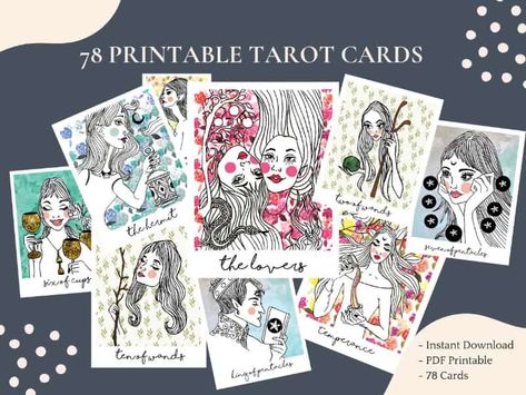 spark of joy printable tarot deck List Of Tarot Cards, Printable Tarot Cards, Fountain Tarot, Tarot For Beginners, Best Tarot Decks, Celtic Cross Tarot, Sun And Moon Tarot, Strength Tarot, Unique Tarot Decks